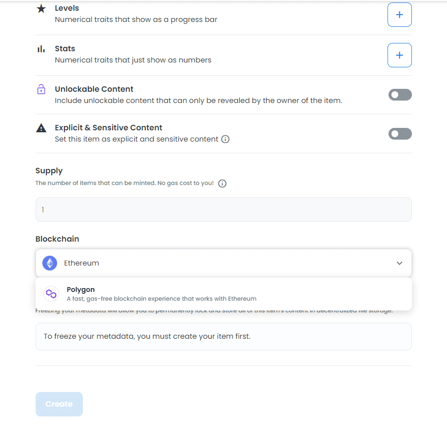 OpenSea создание токена